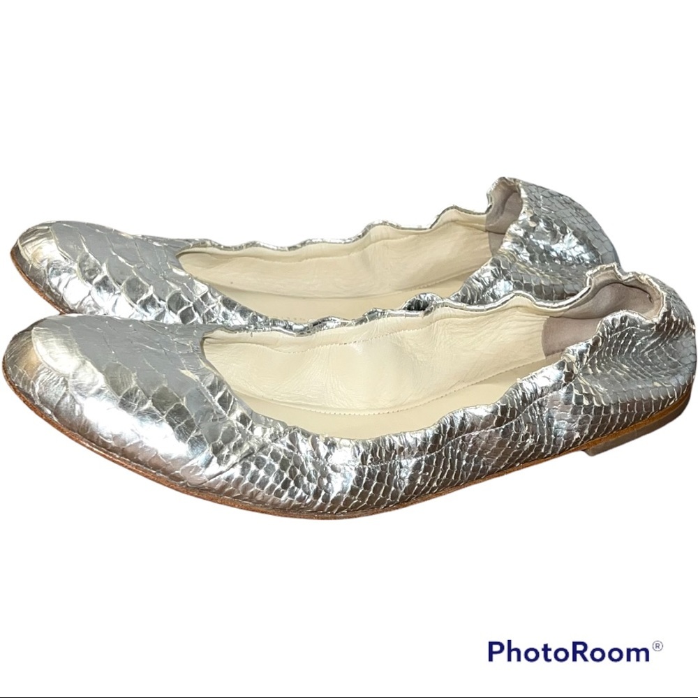 Giuseppe Zanotti Silver Python Ballet Flat 40 - image 2